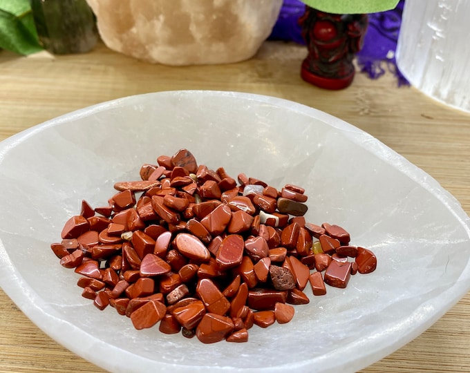 Red Jasper Tumbled Chips Gift Bag jewelry making crafts crafting roller ball