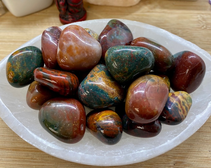 Tumbled Fancy Jasper Stones Set with Gift Bag and Note