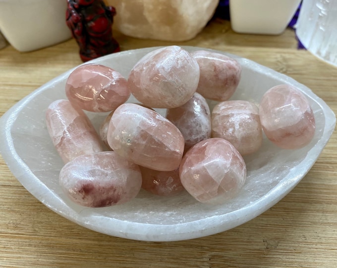 Tumbled Strawberry Calcite Stones Gift Bag SME24