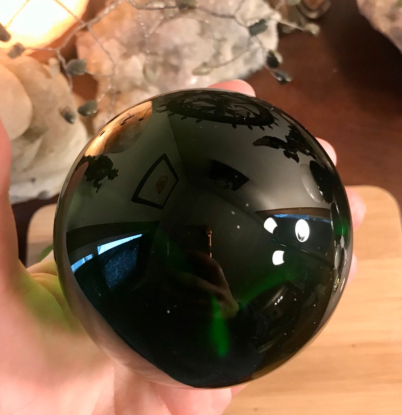 80mm Colored Crystal Gazing Ball Sphere Divination Green Blue Etsy