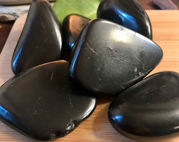 Shungite tumbled freeform crystal healing geode polished