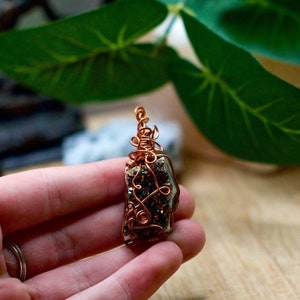 Natural Titanium Amethyst wire wrapped pendant necklace MSAVJ3 SME24