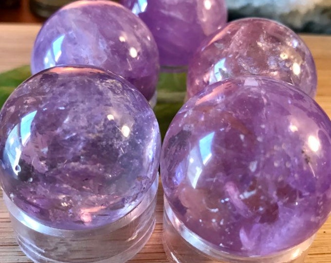 30 mm Beautiful Amethyst Sphere globe geode crystal ball SME