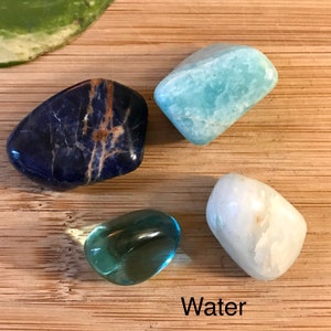 5 Elements 20 piece Tumbled Stone Gift Bag with Note Spirit Ether Arkasha air water earth fire
