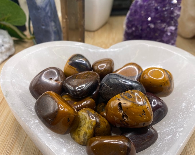 Desert Sunset Jasper Tumbled Stones Set with Gift Bag and note MDSJT1