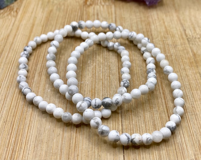 Howlite bead bracelet 4mm