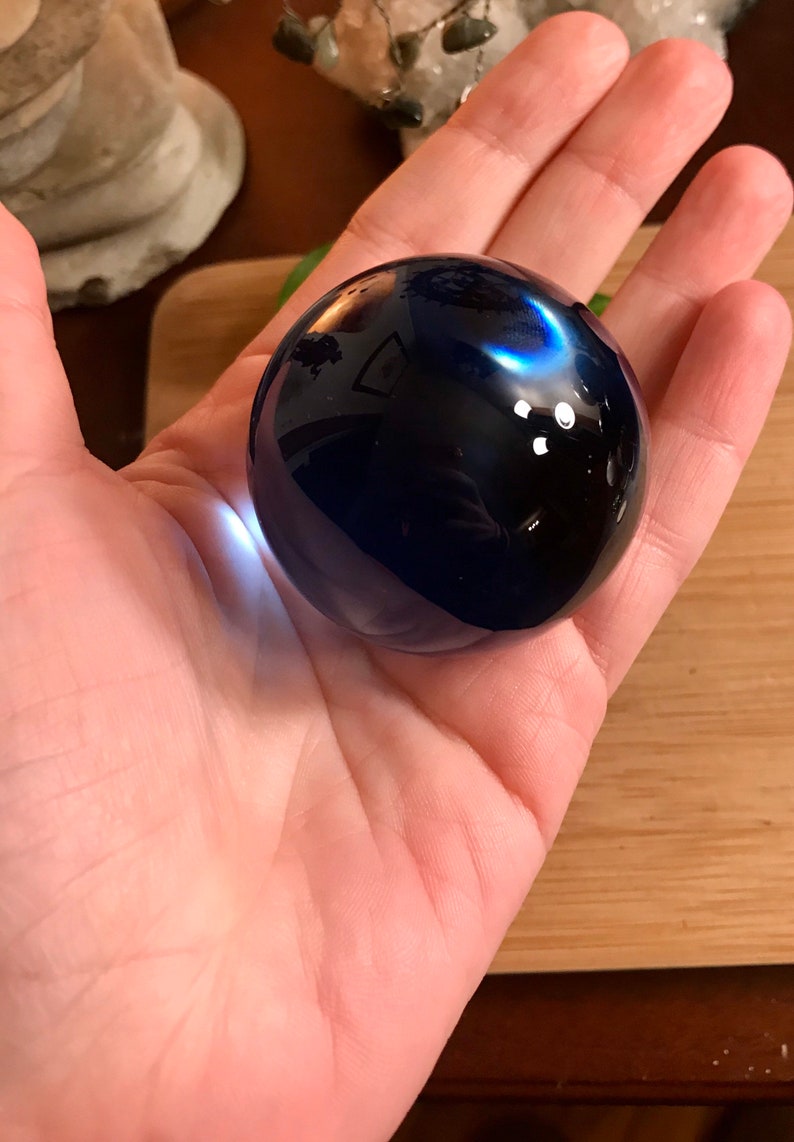 50mm Colored Crystal Gazing ball sphere divination aqua green Etsy