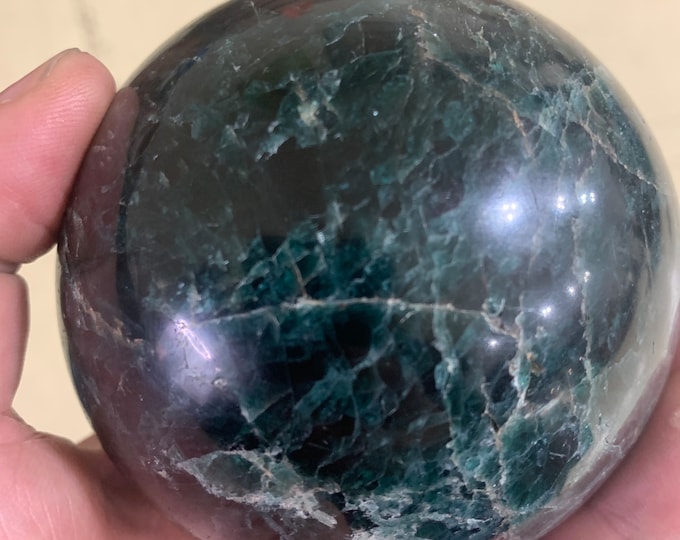 Large Green Apatite crystal sphere ball 3.5 inches F23A-GAS1 SME