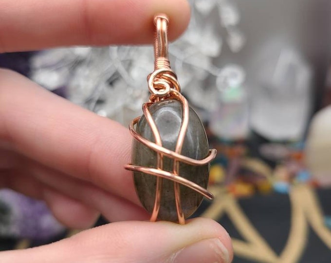 Labradorite Custom Wrapped Pendant LABP28-R5