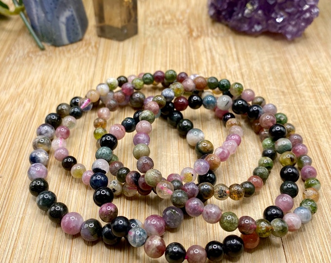 Multicolored Tourmaline bead bracelet
