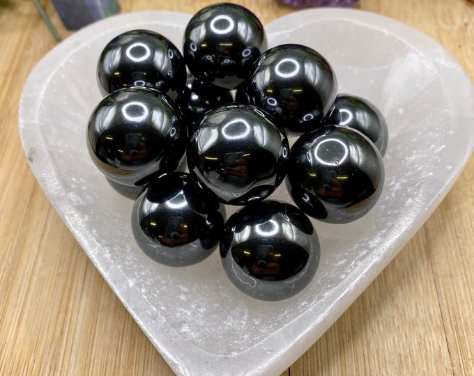 Magnetic Hematite spheres - pair!