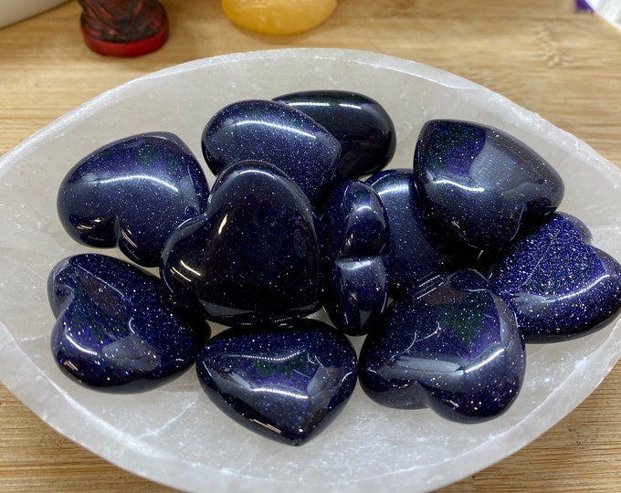 Blue Goldstone hearts SME24