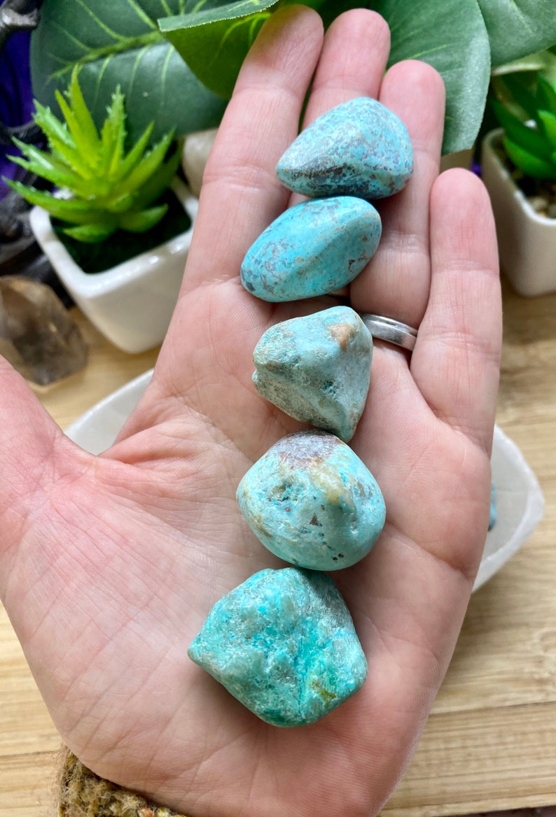 Tumbled Peruvian Turquoise Stones Set With Gift Bag and Note Etsy