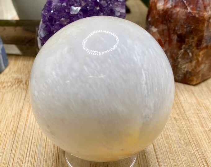 Scolecite polished sphere crystal ball SCOL1