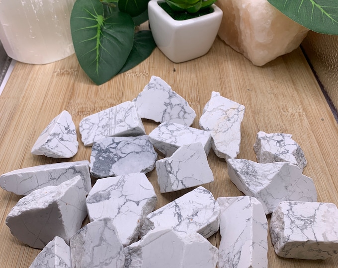 Partially polished Howlite Stone with Gift Bag and Note