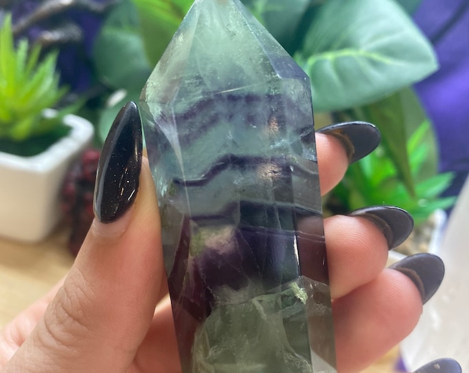 Gorgeous Rainbow Fluorite tower point generator obelisk FT107