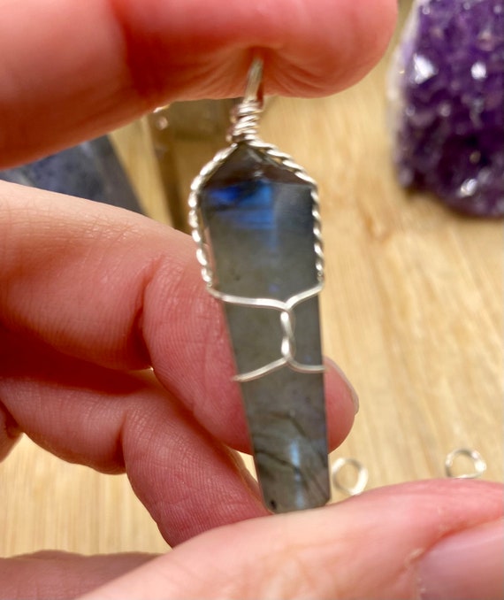 Labradorite Point Pendant Necklace 