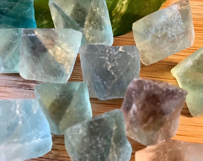 Rainbow Fluorite Octahedron Gift Bag