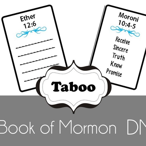 2024 Book of Mormon Seminary Doctrinal Mastery Taboo Game