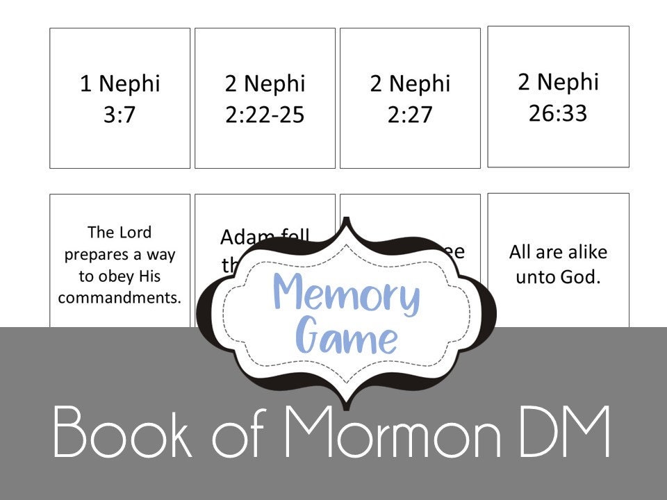 2024 Book of Mormon Seminary Doctrinal Mastery Memory Game - Etsy