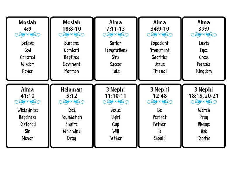 Book of Mormon Doctrinal Mastery Taboo Game Seminary - Etsy