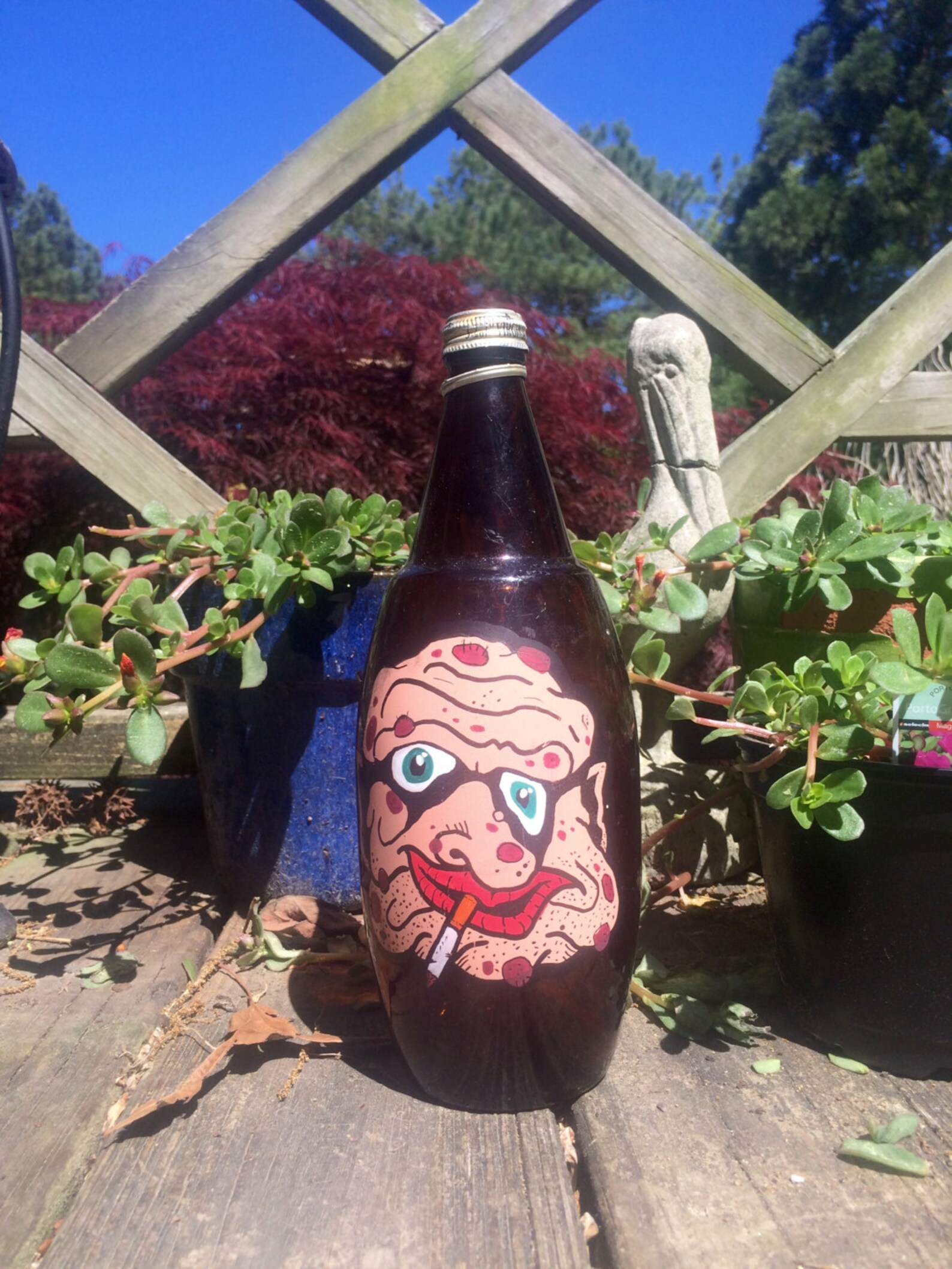 Painted Old 40 oz Beer Bottle Etsy