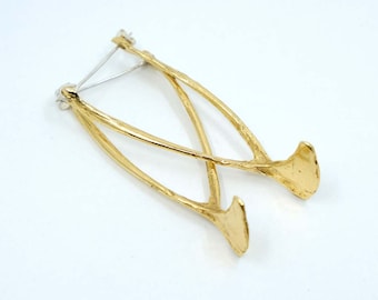 Wishbone earrings, beautiful elegant, statement earrings