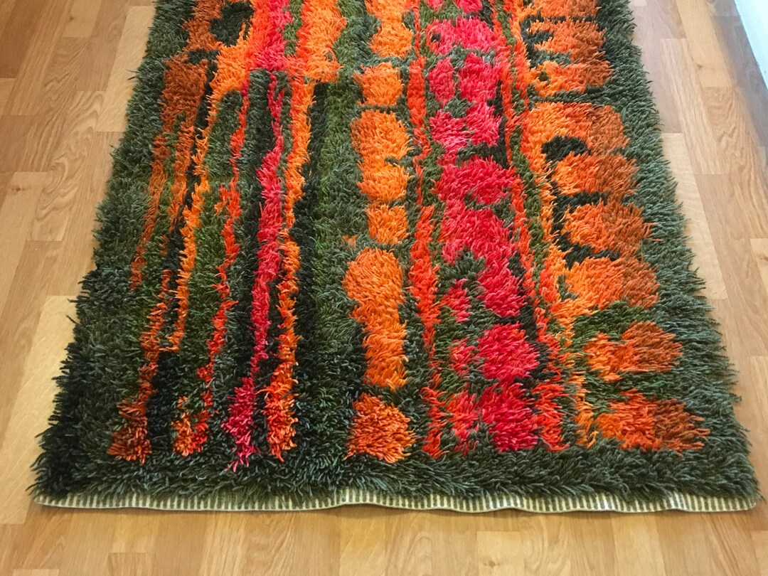 Etsy Rya Rug Kits Vintage Swedish Rya Rug / Mid Century Modern - Etsy UK