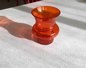 Gunnar Ander Lindshammar Suède vase en verre orange