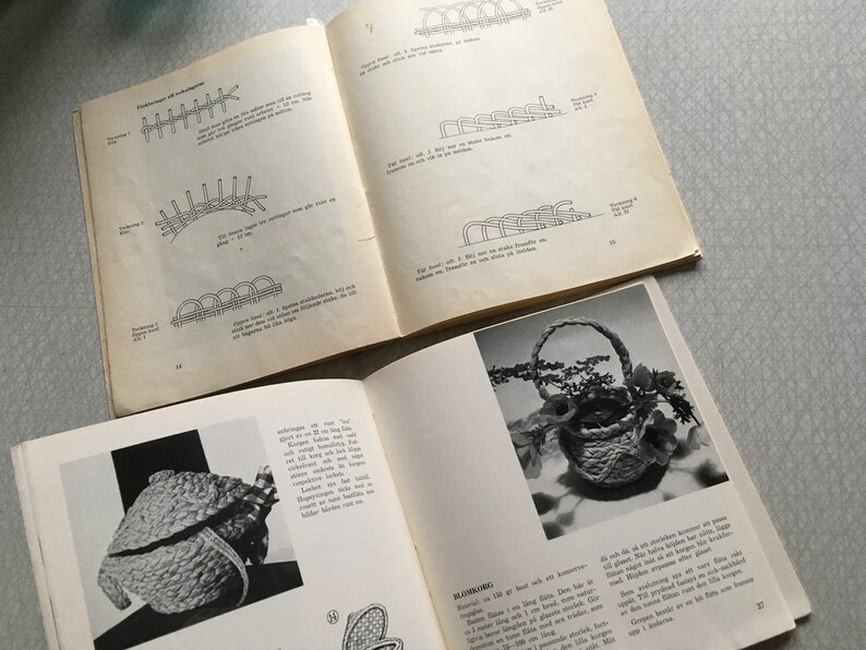 Vintage craft books on rattan and bast weaving // Mid century crafts // Weaving baskets and ornaments image 9