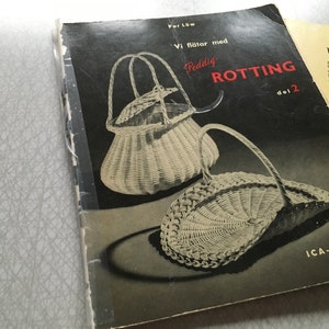 Vintage craft books on rattan and bast weaving // Mid century crafts // Weaving baskets and ornaments image 3