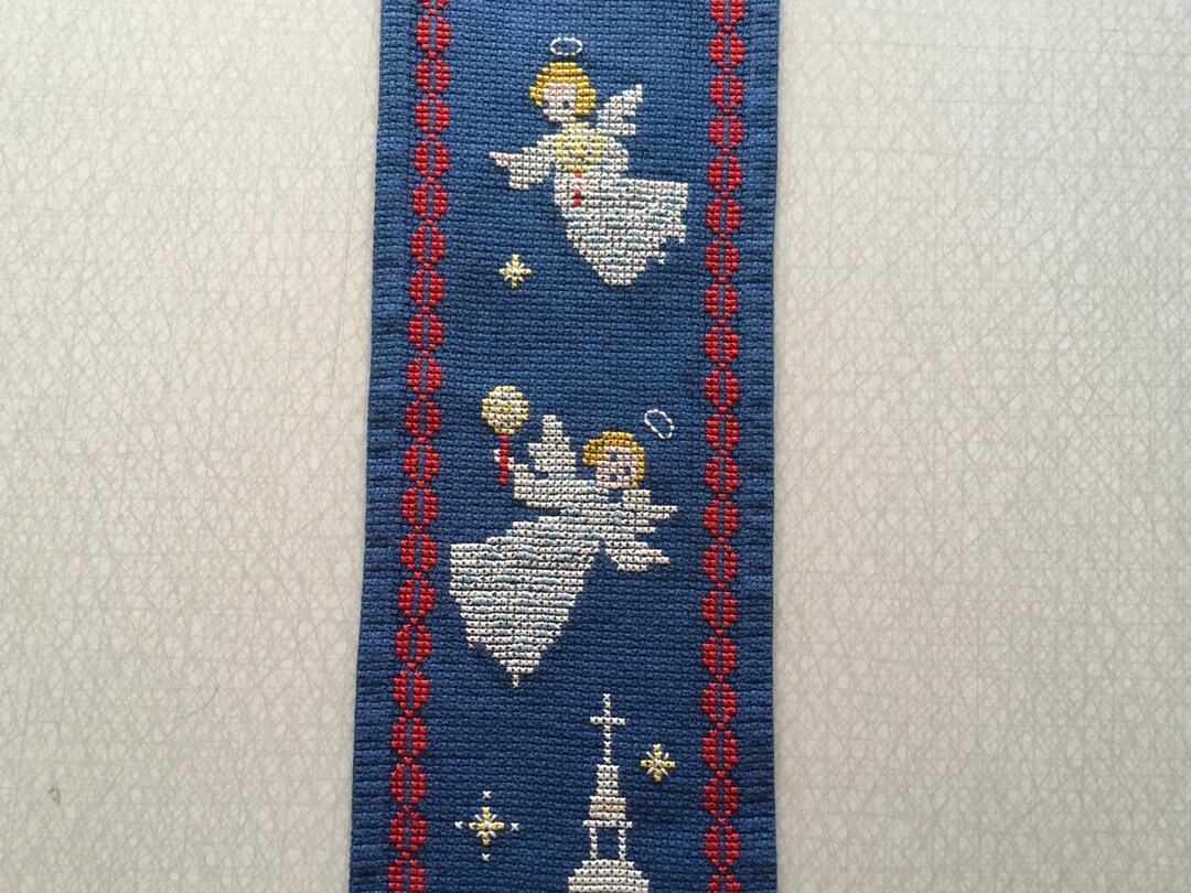 Vintage Embroidered Christmas Table Runner / Angels - Etsy