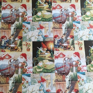 Papier cadeau de Noël suédois / Impression Jenny Nyström / Illustrations Jenny Nyström