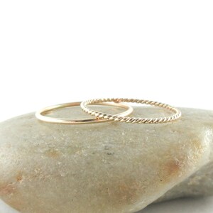 14K Gold Fill Skinny Stack Rings, Set of Two Gold Rings