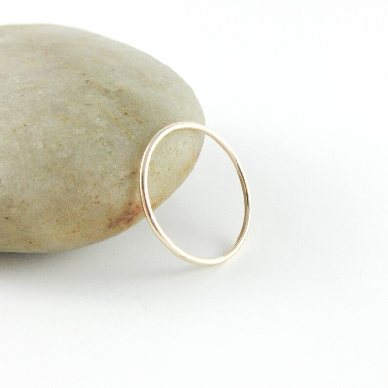 Skinny Gold Stacking Ring, Thin 14K Gold Filled Ring image 6