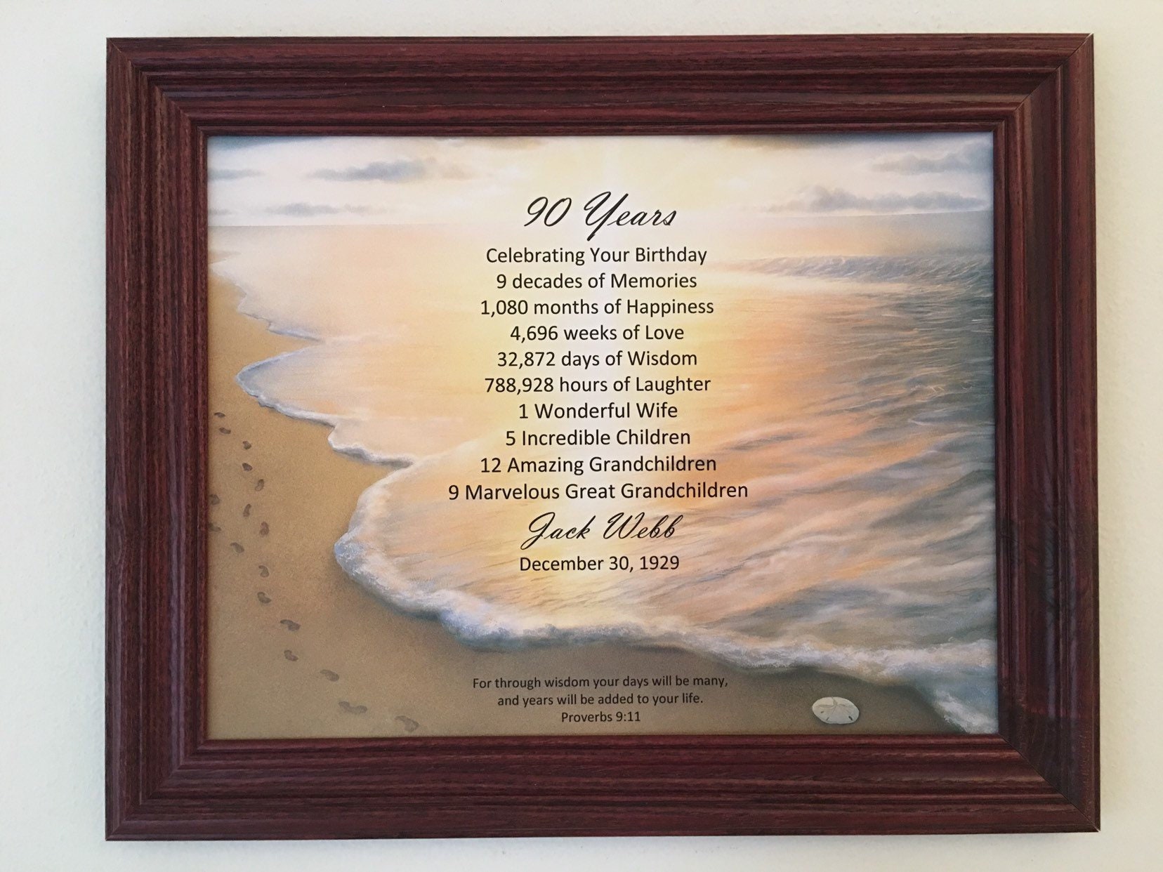 90th Birthday Gift Religious Birthday Gift Idea Framed Born Etsy