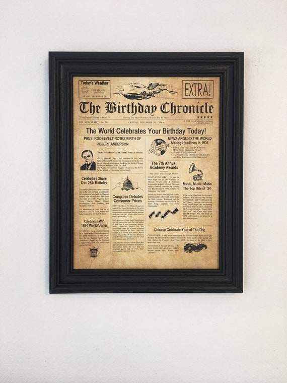 85th Birthday Gift Frame Included