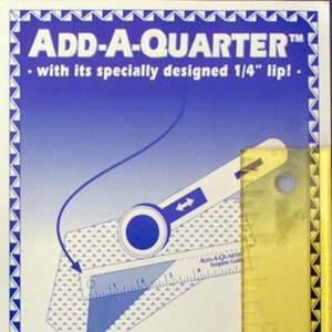 6&quot; Add a Quarter Ruler (1 x 6 inch).  Easily Add a 1/4&quot; seam allowance to any straight angle and provide a straight edge for your cutter