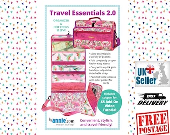 ByAnnie 'Travel Essentials 2.0' PBA201-2 pattern to make your own Fold Up Travel Organizer & Hot Tool Pouch. Clear instructions. Sewing