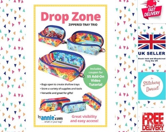 ByAnnie Drop Zone, Zippered Tray Trio, Sewing Pattern PBA307. Clear concise instructions. Sewing Pattern. Zip Up shallow trays