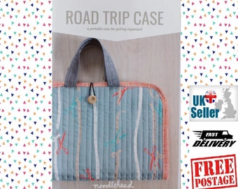 Noodlehead 'Road Trip Case', Sewing Pattern. By Anna Graham. A portable case / organizer, multiple pockets, AG-532. Bag Making Pattern