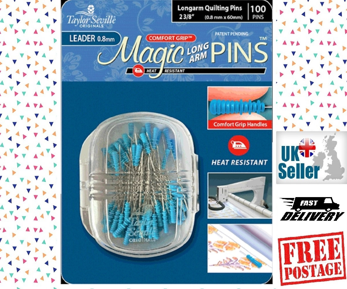 Buy Taylor Seville Magic Pins, 100 Longarm Quilting Pins 2 3/8 0.8mm X 60mm  Comfort Grip Handles, Heat Resistant, With Storage Case Online in India 