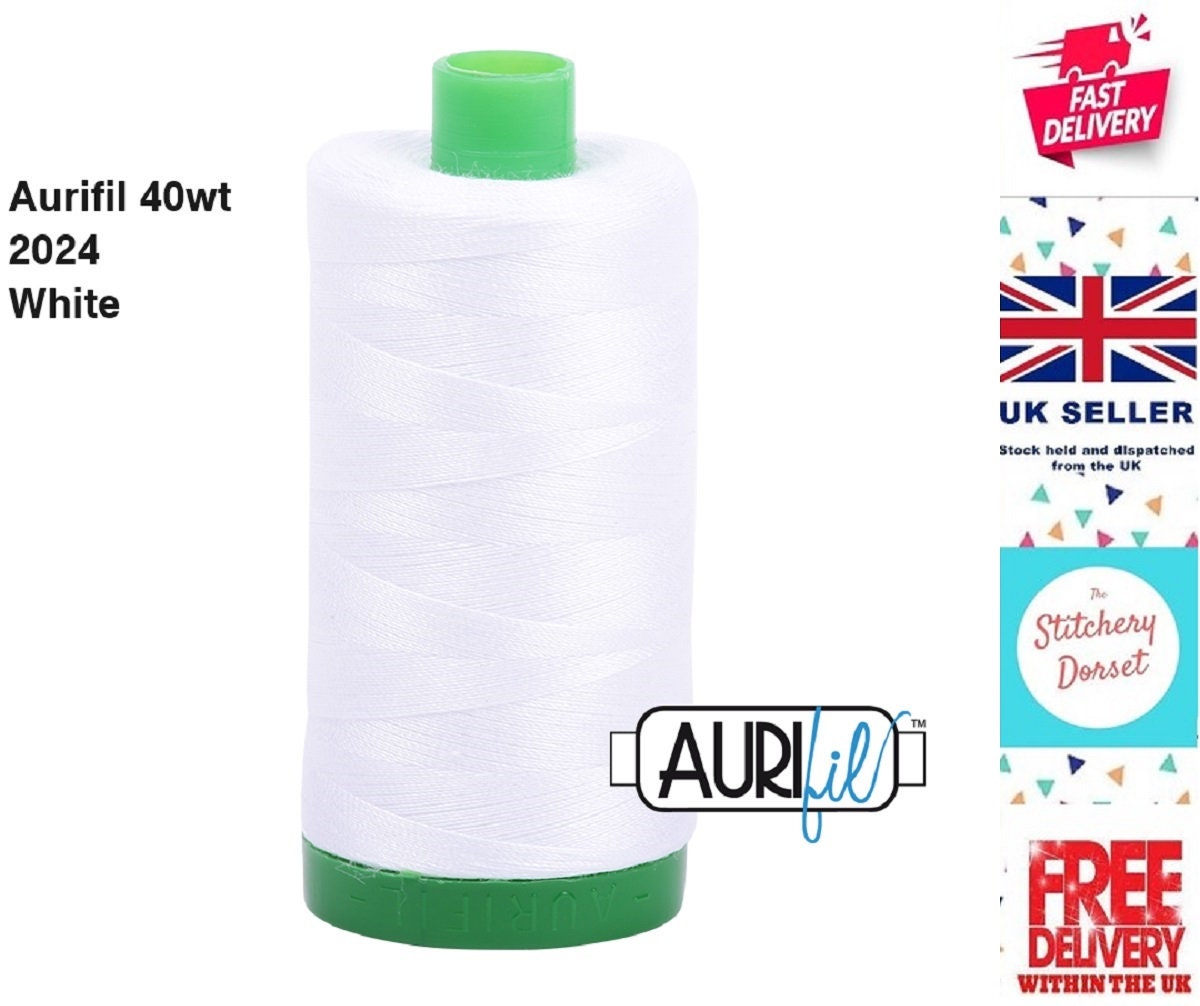 AURIFIL USA Aurifil 50wt Cotton 1,422yd-White, 1422 yd, White