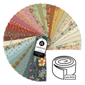 MAKOWER UK / ANDOVER Jelly Roll Farmers Daughter Contains 40 pieces 2.5*40" Strips of Quilting Quality Cotton Fabric. Pre Cut Pack