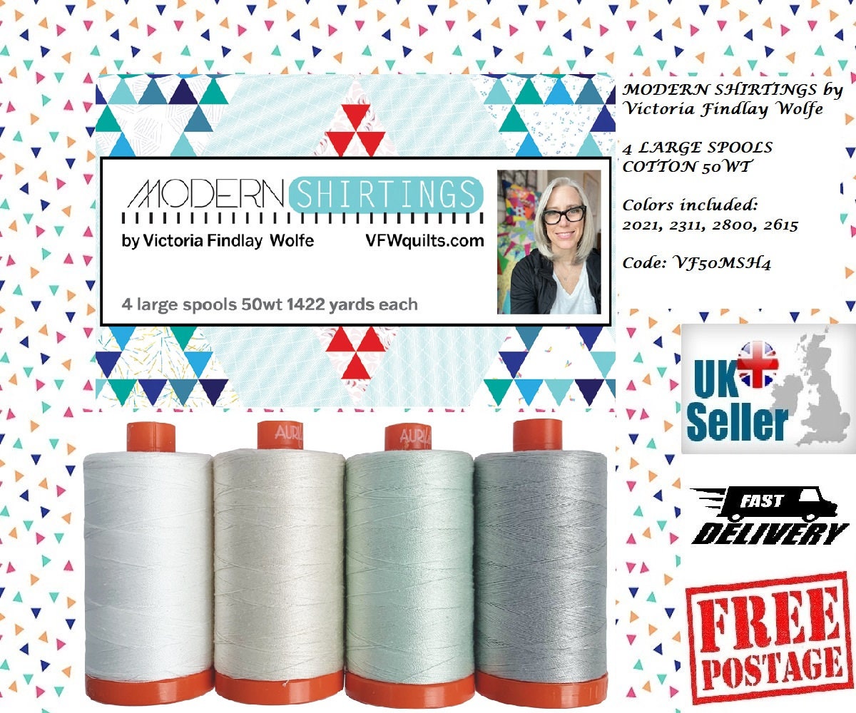 NEW* 4 Pack Night Fancy - Large spools 50wt Aurifil Thread set - Victoria  Findlay Wolfe Quilts