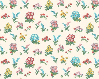 Liberty Fabric, Flower Show Mid Summer, Kensington Gardens. Beautiful Lasenby Cotton fabric for quilting, patchwork and sewing projects.