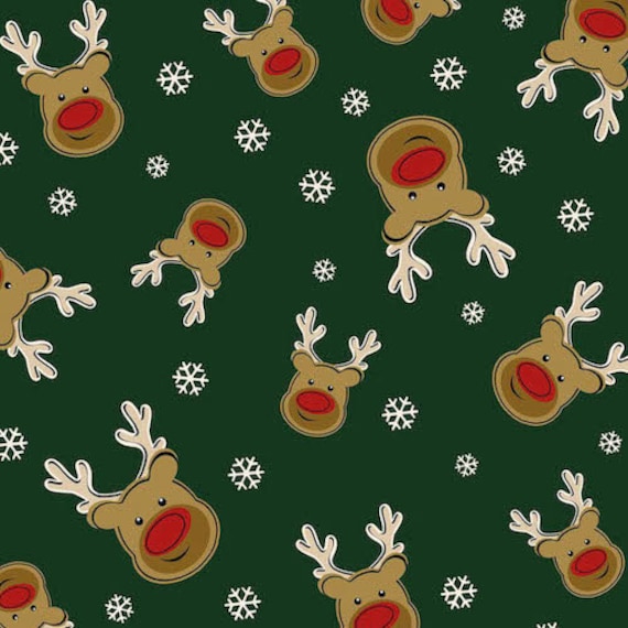 Weihnachten Redesstoff, grün gebürstet Französisch Terry, leichte  Sweatshirt Stoff 158cm/62 Zoll Leichte Stretch, Weihnachten  Schneiderei - Main Image