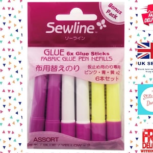 Sewline - Fabric - Glue - Refills - PINK - use instead of pins - no more  pins - no more clips - sewing supplies - Rubyjam Fabric - pink