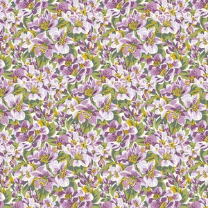 Tissu Liberty, carte postale des Highlands HILLSIDE RHODODENDRON Tissu en coton italien Lasenby pour projets de courtepointe et de couture LF01667364A