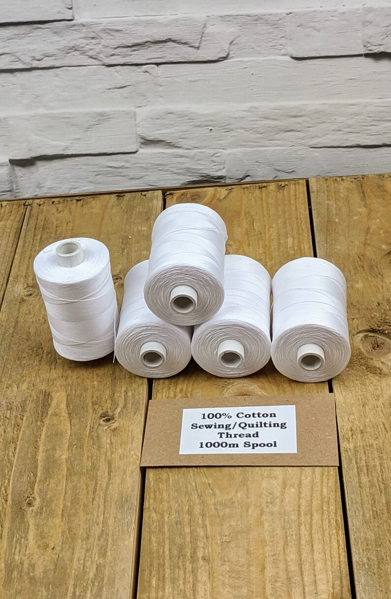 White Cotton 1000m Sewing/quilting Thread High Quality Etsy